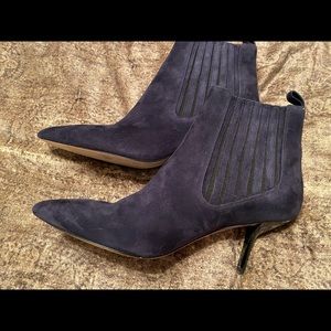 Diane Von Furstenberg Suede Navy Booties